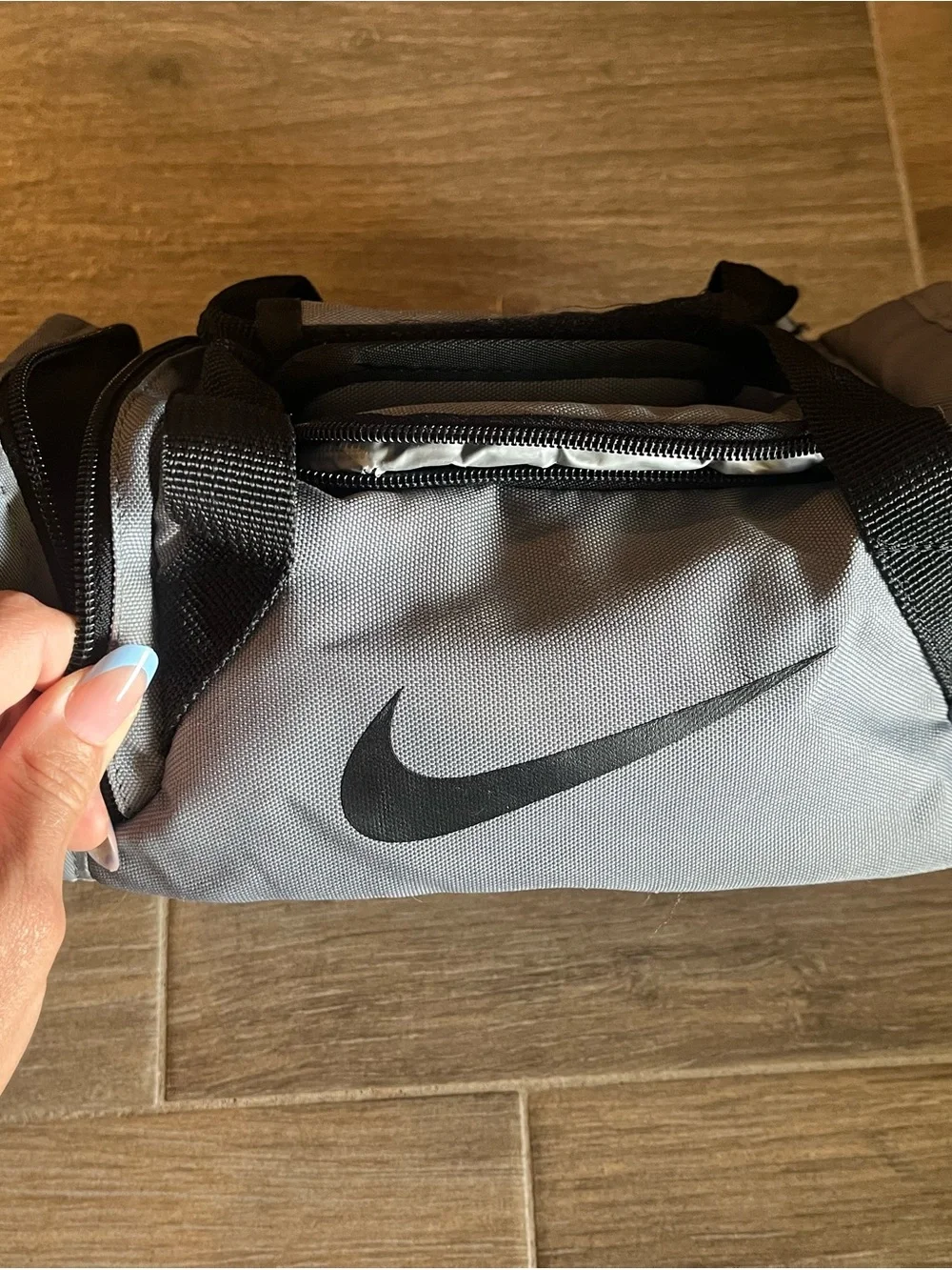 Nike Gray and Black Kids Duffel Bag
